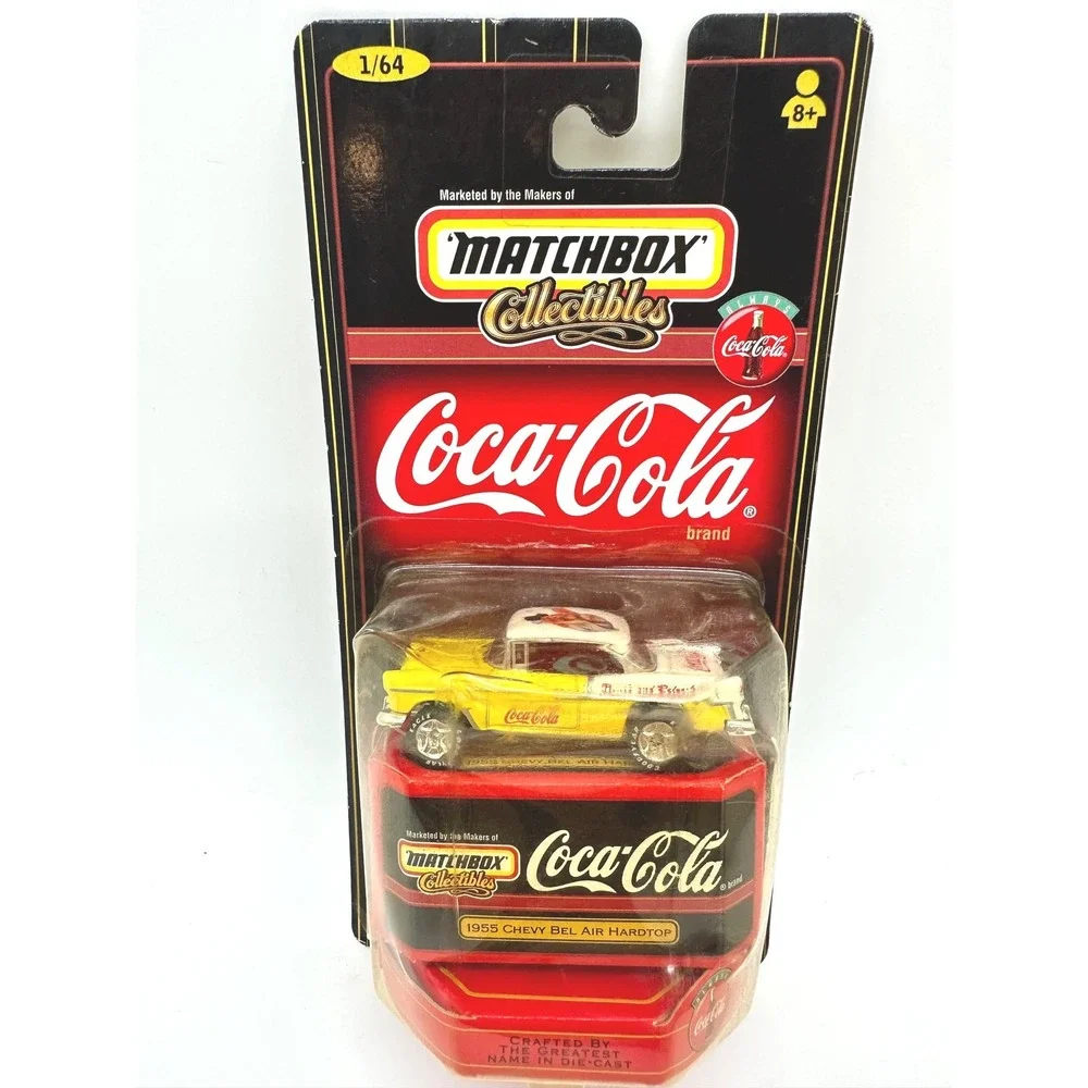 Matchbox Premiere Coca-Cola 1955 Chevy Bel Air Hardtop 1/64 Yellow Diecast NIB